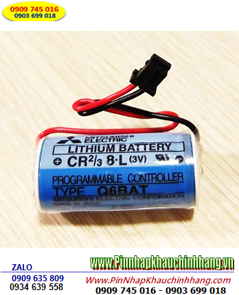 Mitsubishi CR2/3 8.L; Pin nuôi nguồn Mitsubishi CR2/3 8.L lithium 3v 2/3A 1800mAh _Xuất xứ Nhật